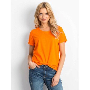 Základní fluo oranžové bavlněné tričko pro ženy S