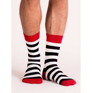 Pánské černo-bílé pruhované ponožky 40-45
