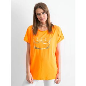 Volné dámské tričko fluo oranžové M