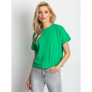 Dámské základní bavlněné tričko v tmavě zelené barvě S