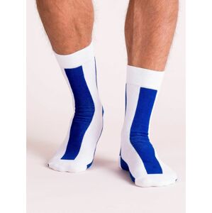 Pánské bílé a modré pruhované ponožky 40-45