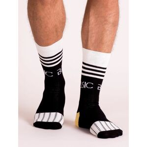 Pánské ponožky s černými a ecru vzory 41-46