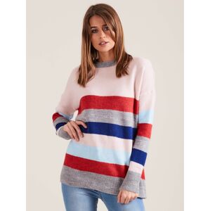 Pletený svetr s barevnými pruhy ONE SIZE