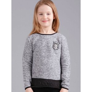 Dívčí šedý svetr s nápisem a erbem 116
