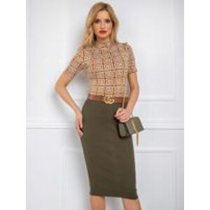 Khaki tužková sukně RUE PARIS L/XL