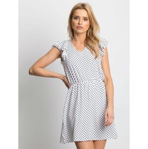 Dámské bílé puntíkované šaty L/XL