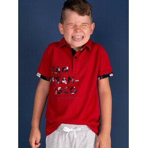 Chlapecké červené polo tričko s potiskem TOMMY LIFE 104