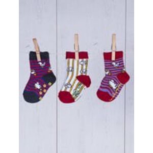 3dílné dětské ponožky s pruhy a motivy 11-12