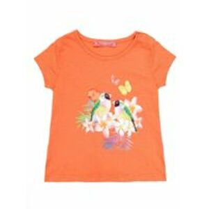 Oranžové tričko pro dívku s exotickým potiskem a flitry 80