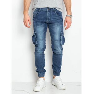 Pánské modré džínové běžecké kalhoty 31