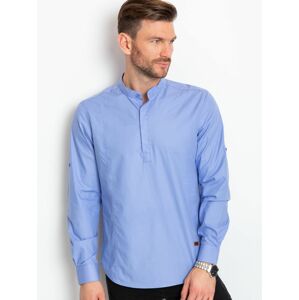 Pánská modrá košile se stojatým límcem 2XL
