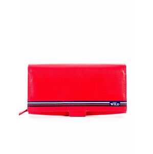 Červená kožená peněženka s klopou ONE SIZE
