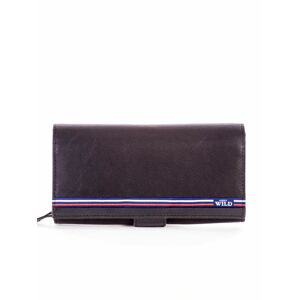 Černá kožená peněženka s klopou ONE SIZE