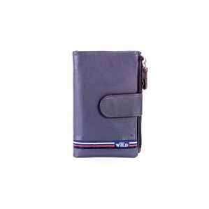 Modrá kožená peněženka s klopou ONE SIZE