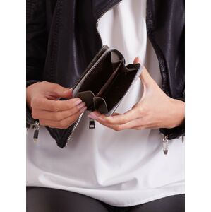 Dámská černá kožená pruhovaná peněženka ONE SIZE