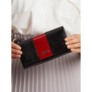 Černá a červená kožená peněženka ONE SIZE