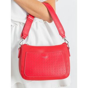 Červená dámská kabelka s prolamovanou kapsou ONE SIZE