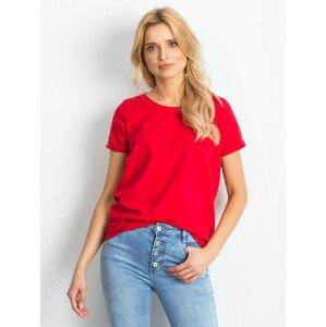 Základní červené dámské bavlněné tričko XL