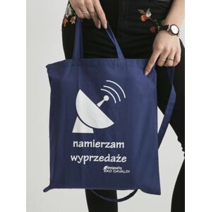 Ekologická bavlněná taška s tmavě modrým nápisem ONE SIZE