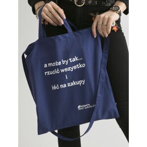 Ekologická taška s tmavě modrým nápisem ONE SIZE