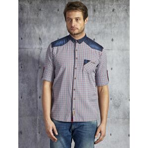 Vícebarevná pánská košile se šekovým vzorem PLUS SIZE XL