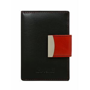 Dámská černo-červená kožená peněženka s ozdobnou sponou ONE SIZE