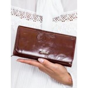 Kožená dámská peněženka s hnědými motýly ONE SIZE