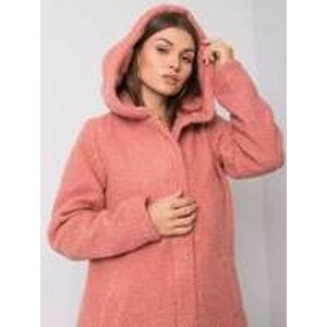 Špinavý růžový bouclé kabát XL