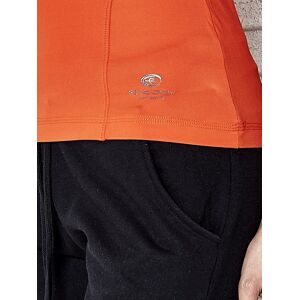 Oranžové termoaktivní dámské sportovní tričko s výstřihem do V XS