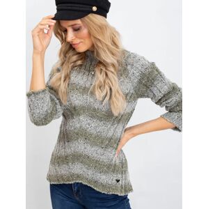Khaki dámský pletený svetr one size M/L