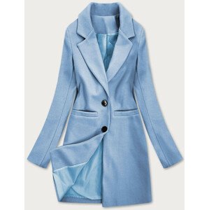 Světle modrý klasický dámský kabát (25533) modrá XL (42)