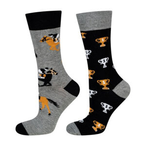 Nepárové ponožky SOXO GOOD STUFF - Pohár  černá/šedá 40–45