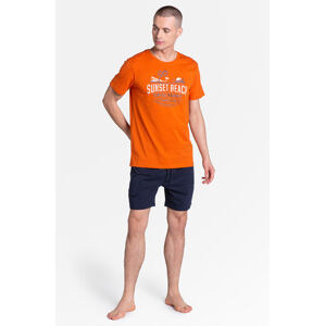 Pánské pyžamo Henderson Core 38867 Led kr/r M-2XL oranžová XXL