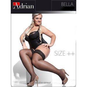 Dámské samodržící punčochy Adrian Bella Size++ 15 den černá 7/8-XXL/3XL
