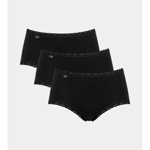 Dámské kalhotky 24/7 Cotton lace Midi C3P černé - Sloggi BLACK 40