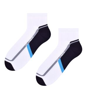 Pánské vzorované ponožky 054 bílá/tyrkysová 41-43