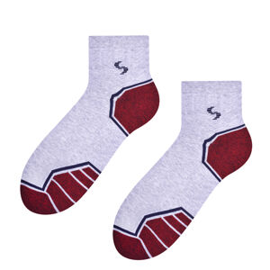 Pánské vzorované ponožky 054 šedá/bordó 41-43