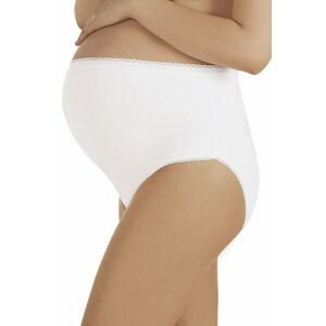Bavlněné těhotenské kalhotky Mama Maxi bílé  L