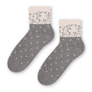 Dámské vzorované ponožky 099 šedá-žíhaná 35-37