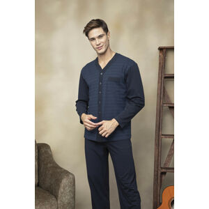Pánské rozepínané pyžamo 7109 BORDO/GRANAT XL