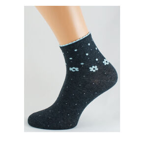 Dámské vzorované ponožky Bratex Ona Classic 0136 černá/lurex 36-38