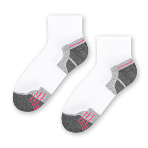 Dámské sportovní ponožky 026 bílá / růžová 35-37