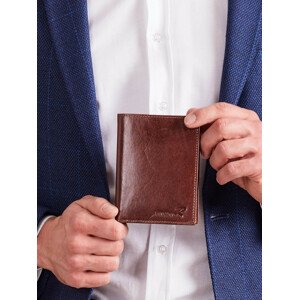 Hnědá kožená vertikální peněženka pro muže ONE SIZE