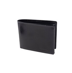 Pánská černá vodorovná kožená peněženka ONE SIZE
