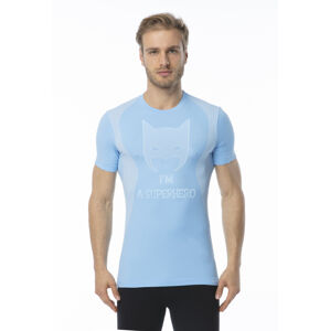 Pánské funkční tričko s krátkým rukávem IRON-IC - Superhero - modrá Barva: Světle modrá, Velikost: S/M