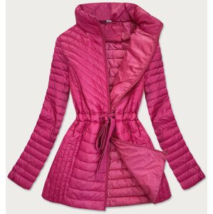 Růžová dámská bunda se zavazováním v pase (2152) růžový 50