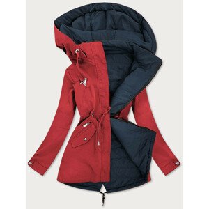 Červeno-tmavě modrá oboustranná dámská bunda (W505) Červené XXL (44)