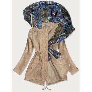 Béžová/vícebarevná dámská bunda s ozdobnou kapucí (YR2022) béžový S (36)