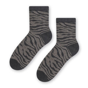 Dámské vzorované ponožky 099 šedá-žíhaná 38-40