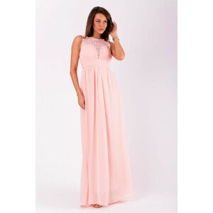 Společenské dámské šaty EVA&LOLA bez rukávů dlouhé růžové - Růžová - EVA&LOLA S
